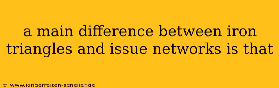 a main difference between iron triangles and issue networks is that