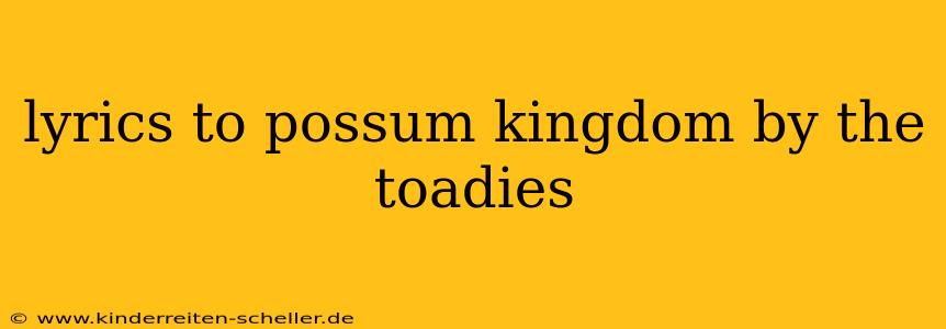 lyrics to possum kingdom by the toadies