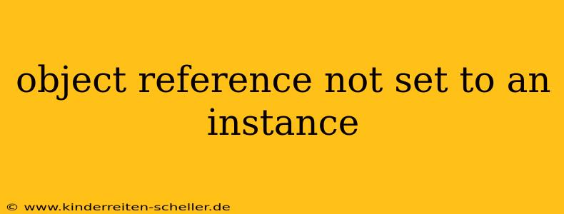 object reference not set to an instance