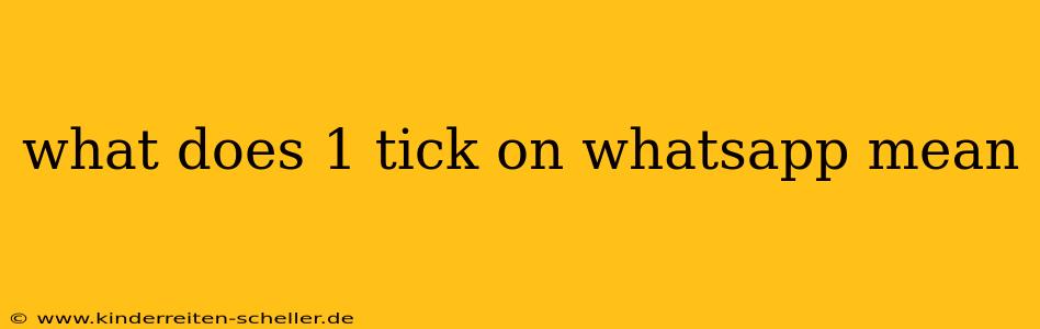 what does 1 tick on whatsapp mean