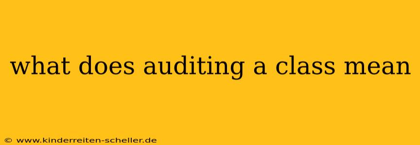 what does auditing a class mean