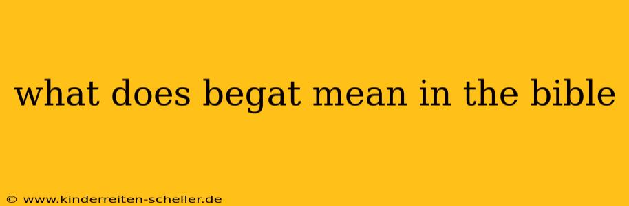 what does begat mean in the bible