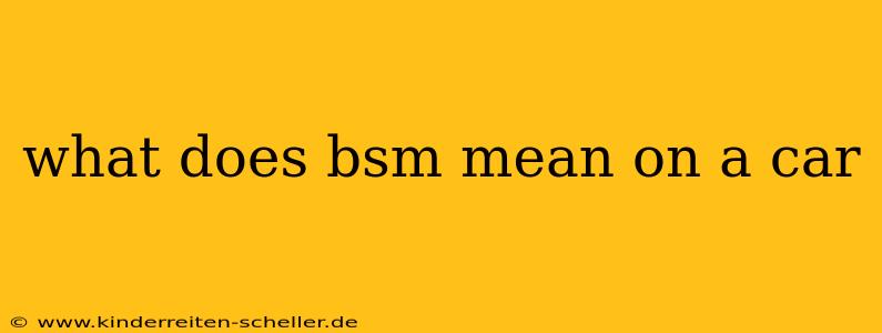 what does bsm mean on a car