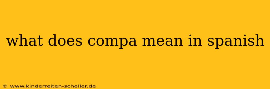 what does compa mean in spanish