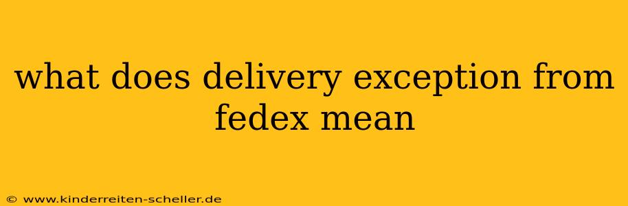 what does delivery exception from fedex mean
