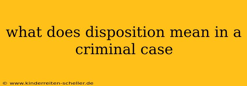 what does disposition mean in a criminal case