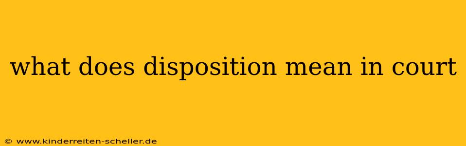 what does disposition mean in court