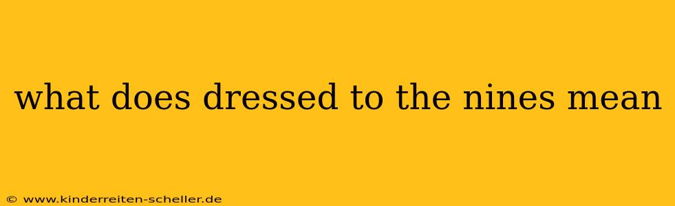 what does dressed to the nines mean