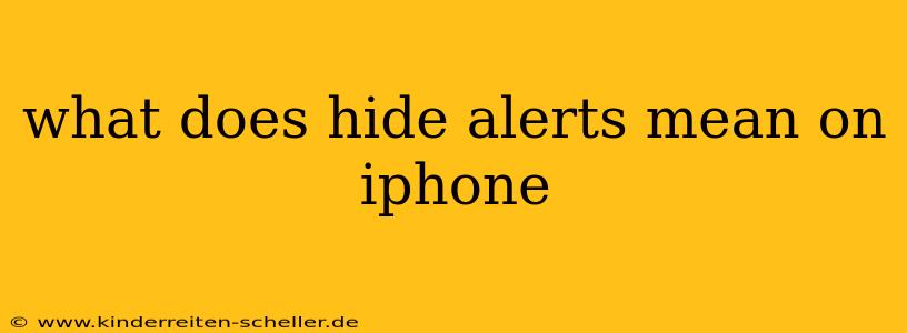 what does hide alerts mean on iphone