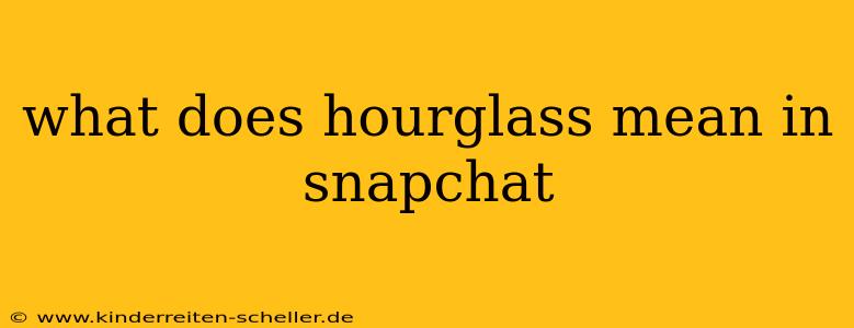 what does hourglass mean in snapchat
