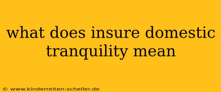 what does insure domestic tranquility mean