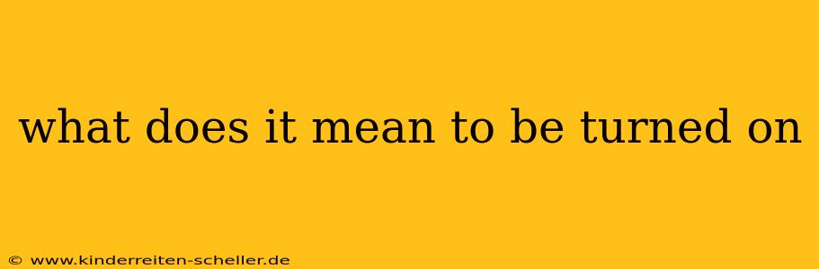 what does it mean to be turned on