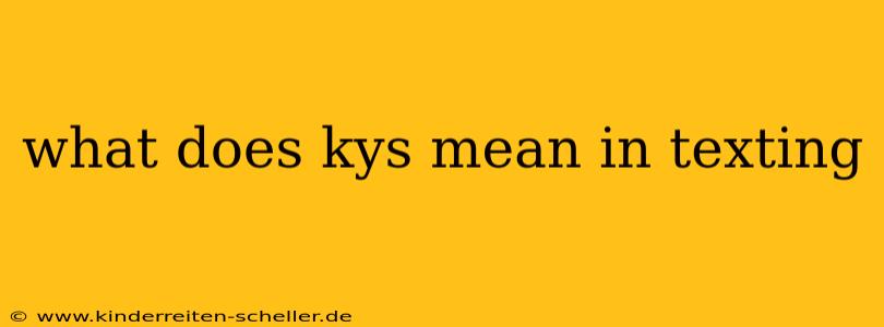 what does kys mean in texting