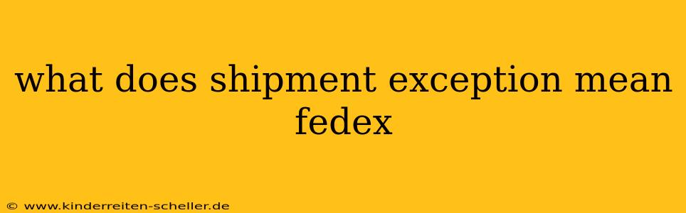 what does shipment exception mean fedex