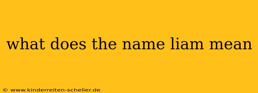 what does the name liam mean