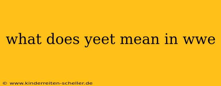 what does yeet mean in wwe