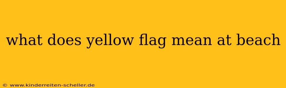 what does yellow flag mean at beach