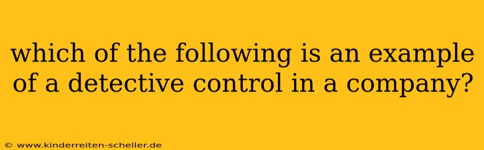 which of the following is an example of a detective control in a company?