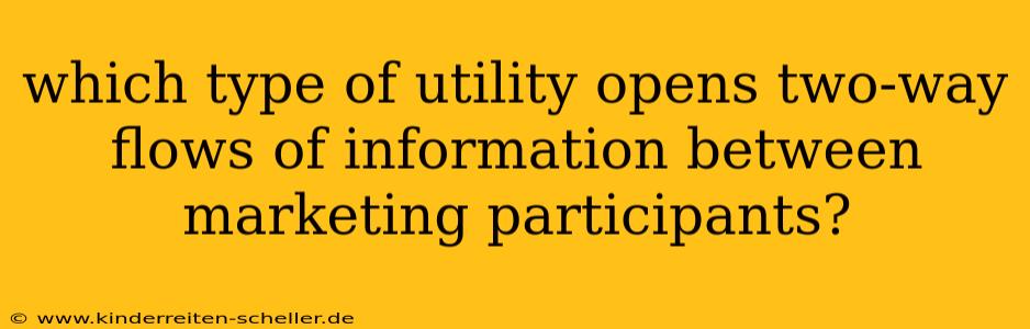 which type of utility opens two-way flows of information between marketing participants?
